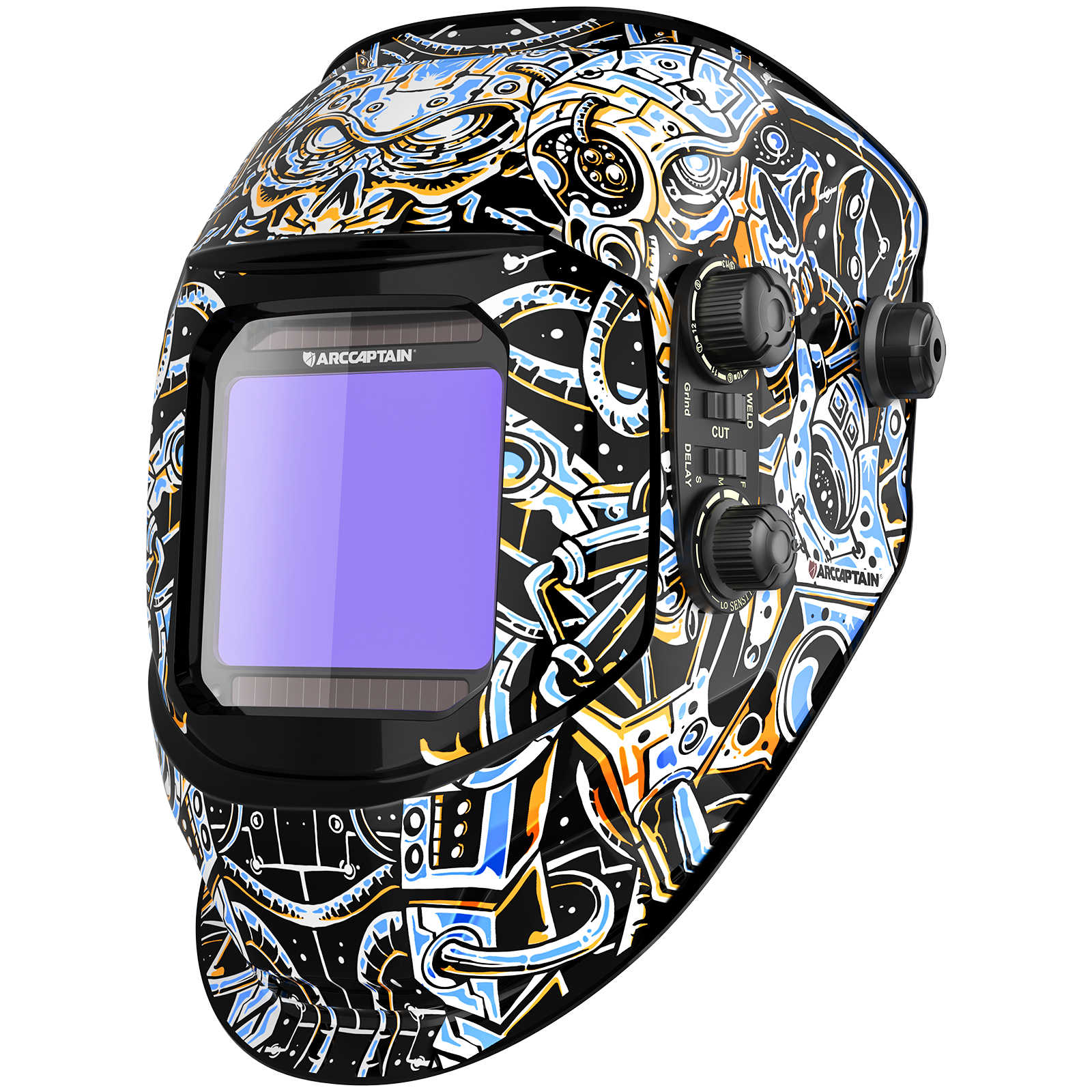 Large View Auto Darkening Welding Helmet 3.94"X3.66" Skeleton Technology True Color Welding Helmet HSH-G999