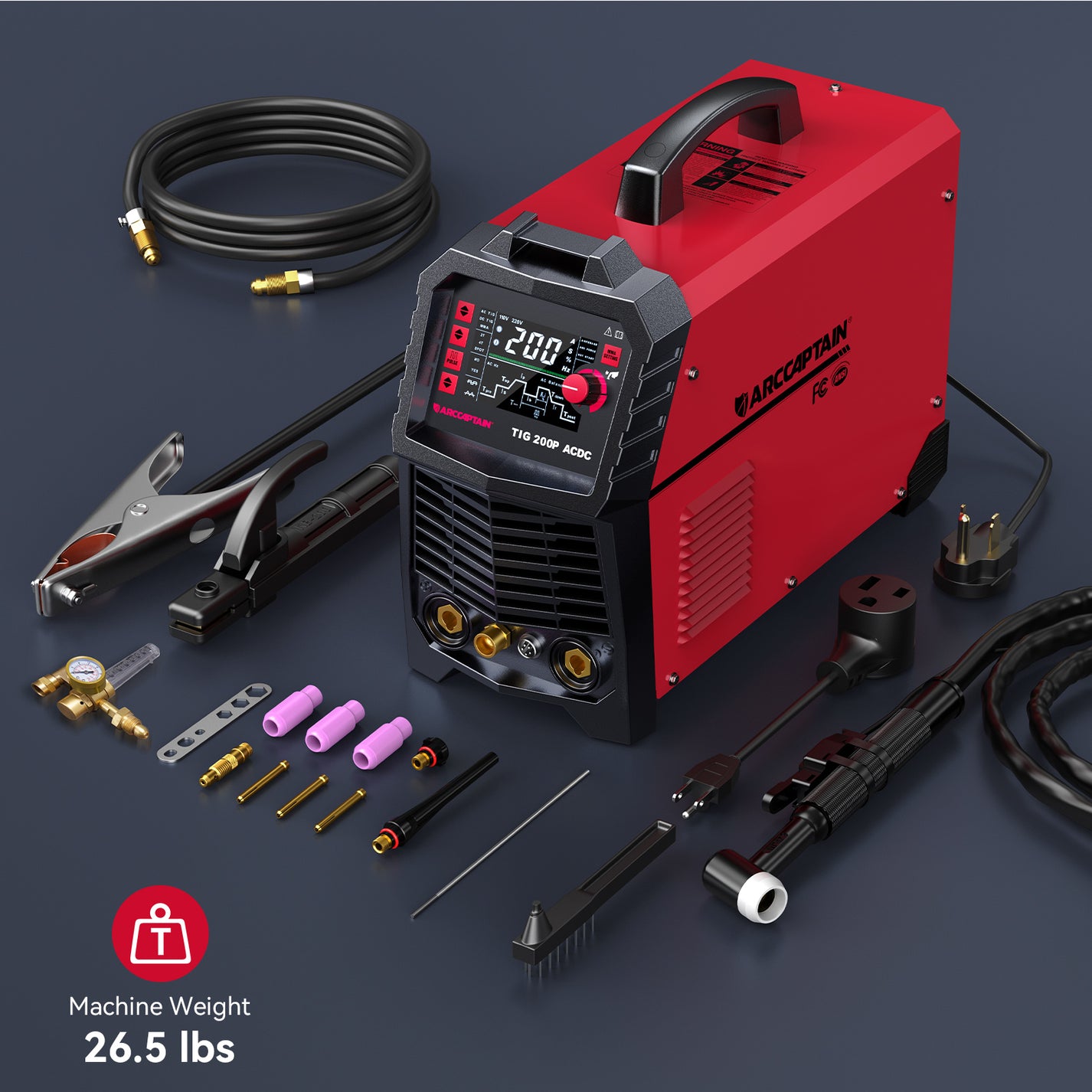 Arccaptain Tig200P AC/DC Multi Process Aluminum Pulse Tig Welder