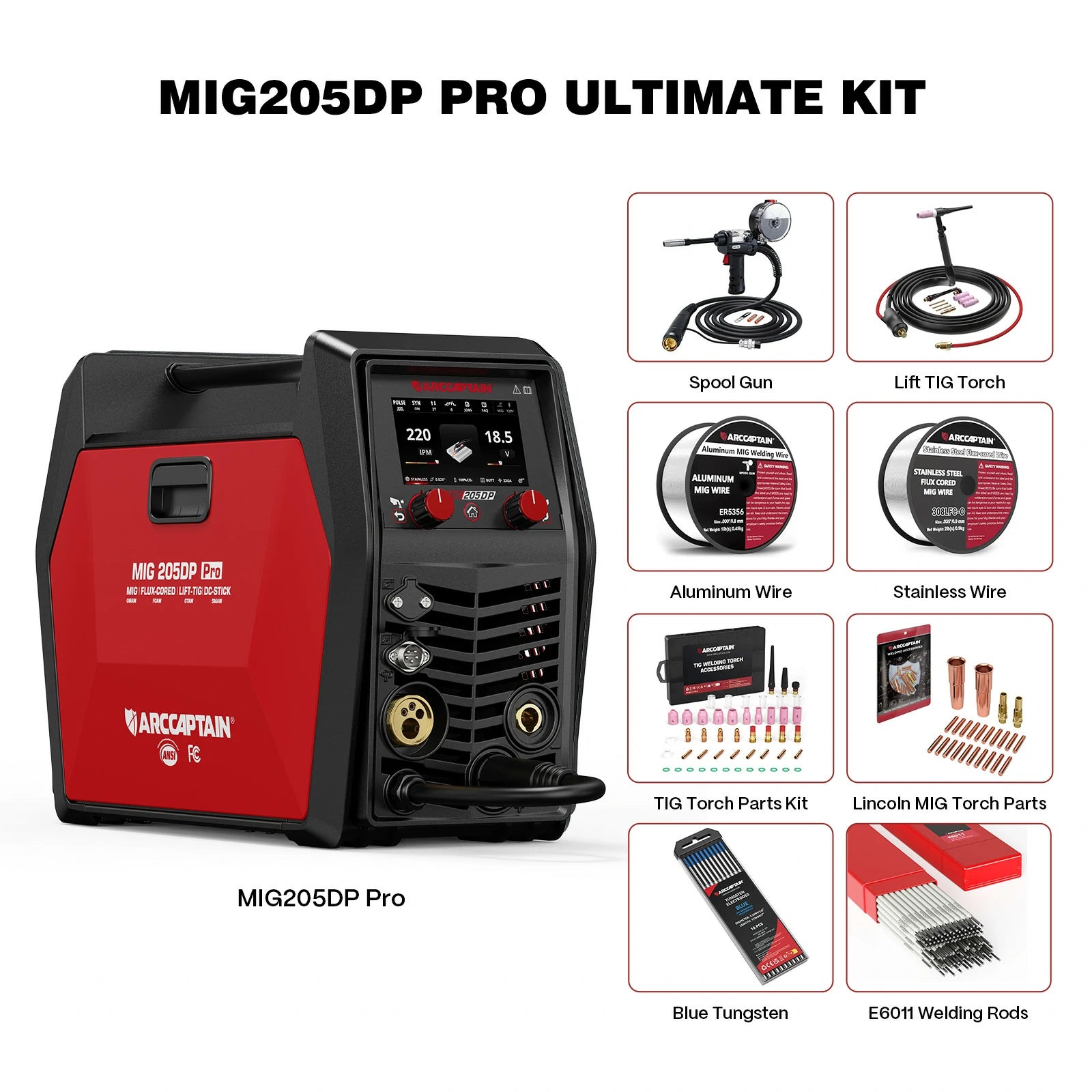 arccaptain mig205dp pro bundle