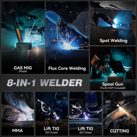 Arccaptain MIG205PCT MIG Welder and Cutter Combo 8 in 1 Welder