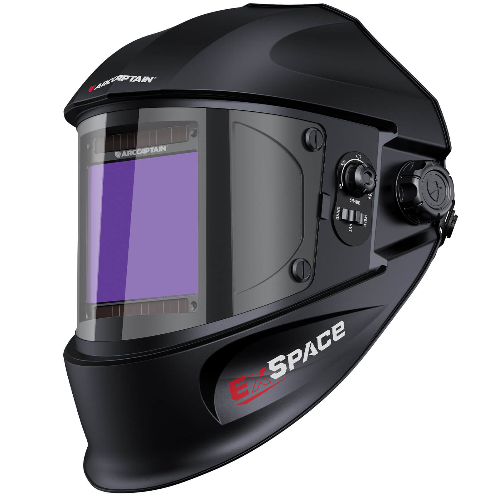 Lightweight Welding Helmet with True Color Large Viewing Screen Exspace Black Hood