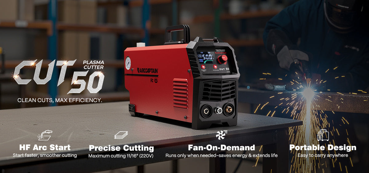 Arccaptain Plasma Cutter CUT50 Dual Voltage Portable HF Start Cutter