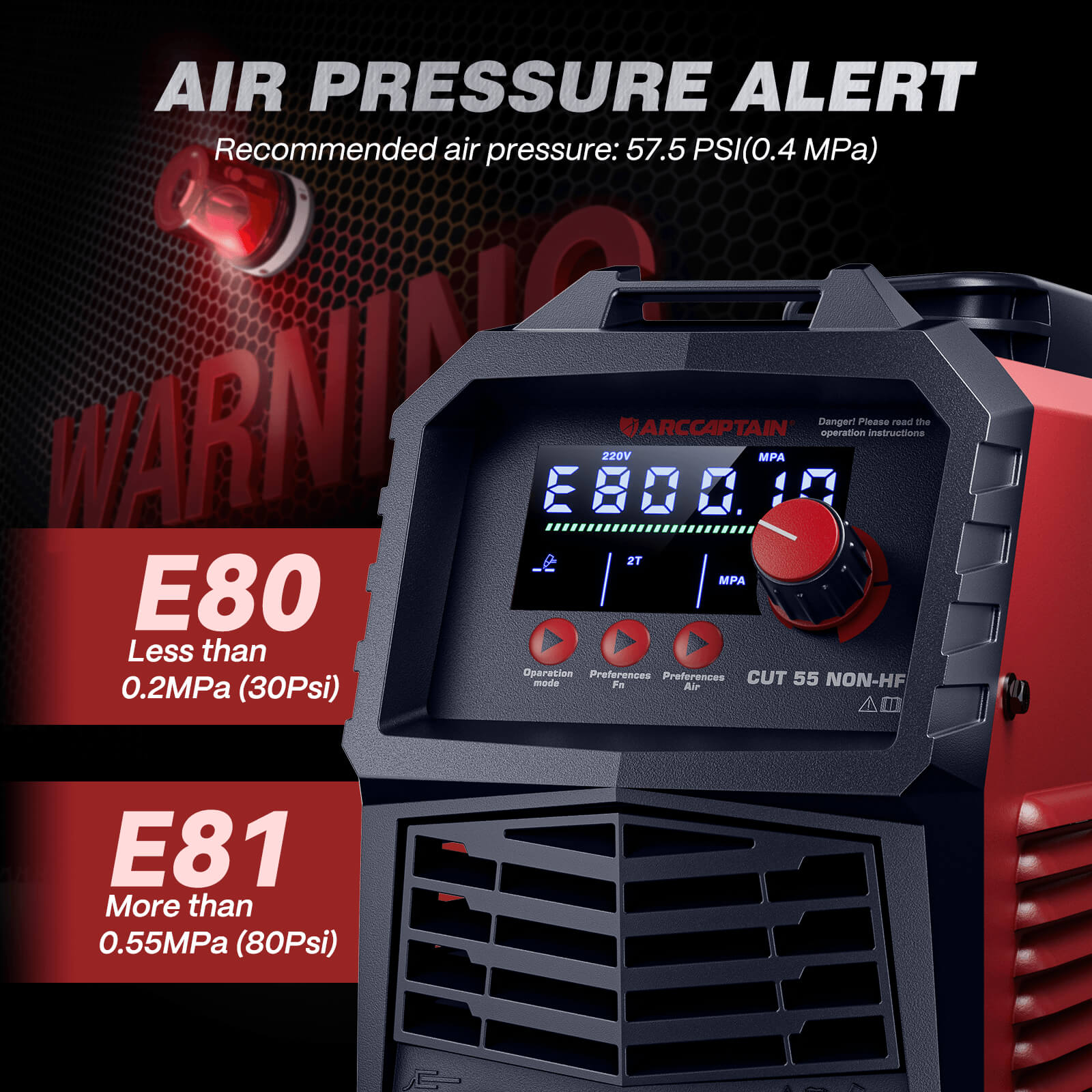  CUT55 NON-HF Plasma Cutter Dual Voltage