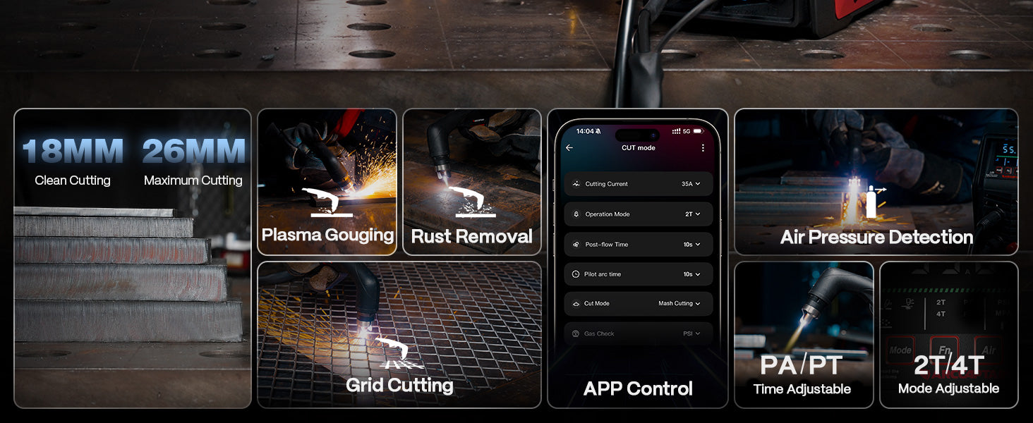 CUT55 MP plasma cutter front panel detail