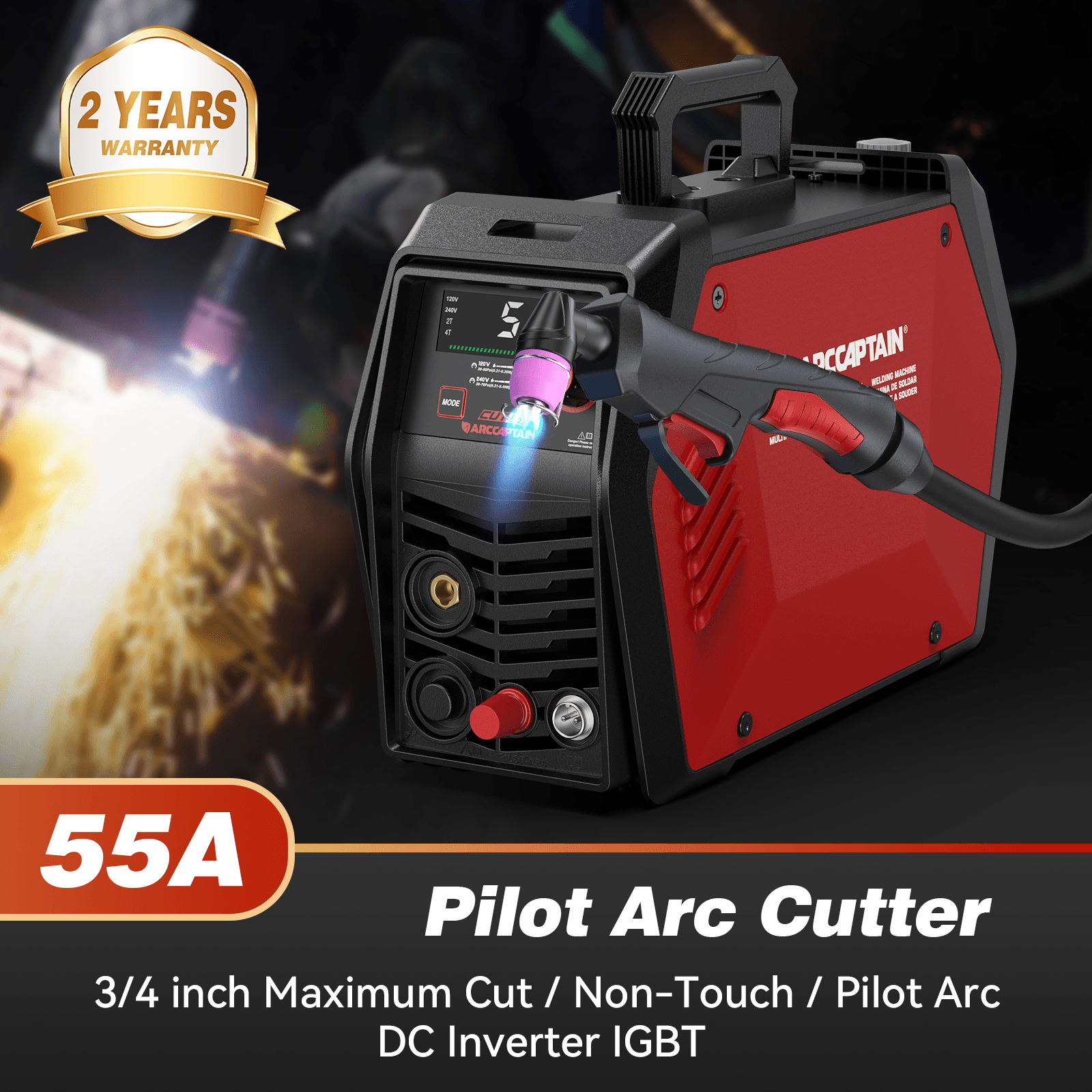 Arccaptain iControl Cut55 Pro Non-Touch Pilot Arc Plasma Cutter, w/ APP Control