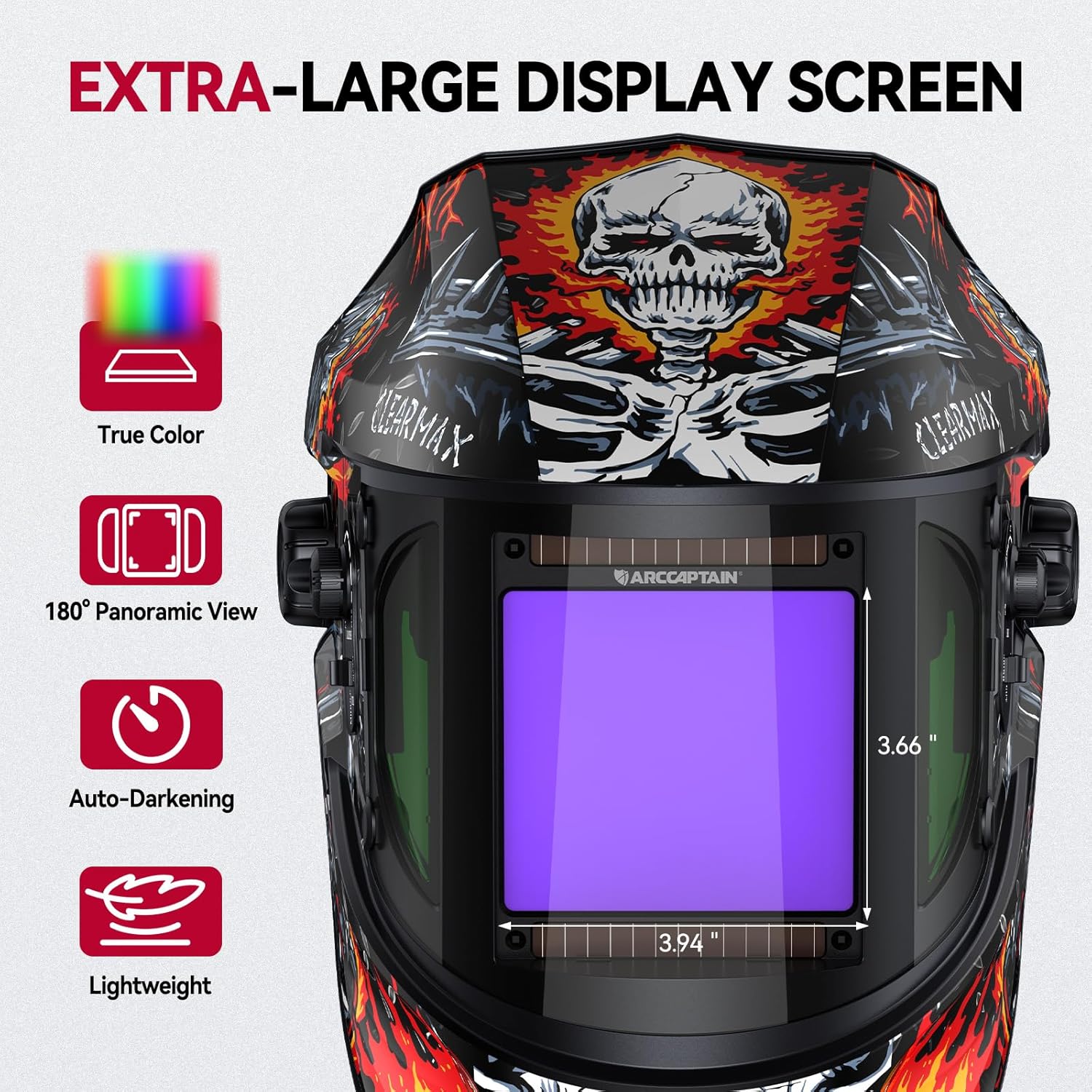 Super Large View 3.94" x 7.06" Welding Helmet with Side View EXSpace VisionX300