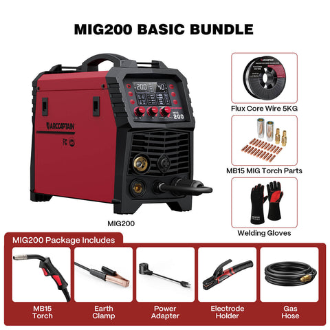 Soudeuse MIG multi-processus ARCCAPTAIN MIG200, soudeuse en aluminium 200 ampères 110/220V 