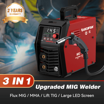 Arccaptain 145A Flux Core MIG Welder 110V Welding Machine Gasless MIG Welder Flux
