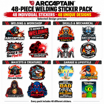 ARCCAPTAIN 48-Piece Welding Sticker Pack – Welder, Garage & Workshop Decals