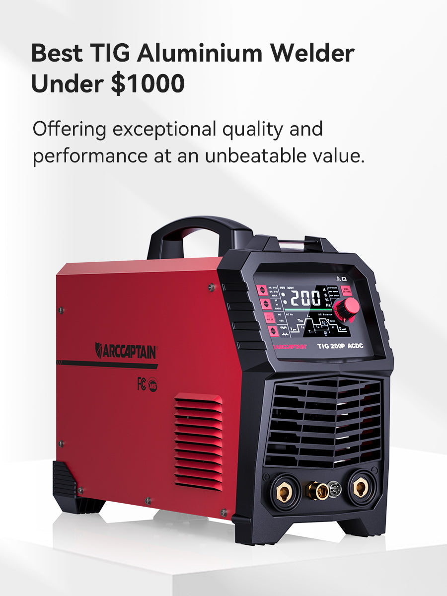 ARCCAPTAIN TIG200P AC/DC aluminum welder in workshop