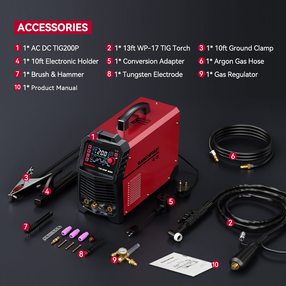 TIG welding machine 200 amp AC DC comparison