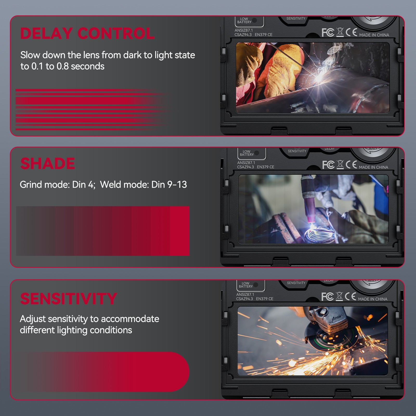 Welding Helmet with LED Light Skull Knight CozyCraft X200