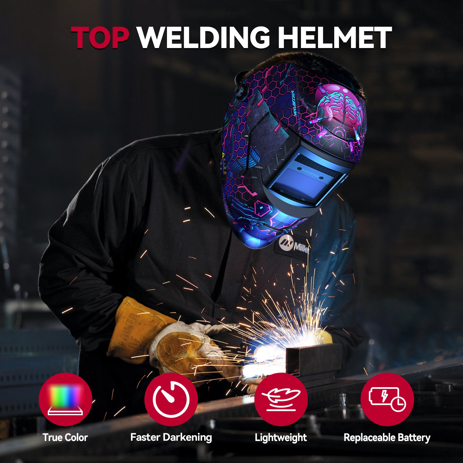 【wara＿cafa】 Solar Power Welding Helmet Cool Cyber Neuron CozyCraft W100