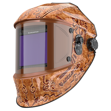 Auto Dim Welding Hood Wood Etched EXSpace VisionX200