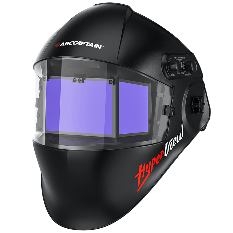 Casco de soldadura con oscurecimiento automático y vista lateral, pantalla de visualización súper grande de 8,46 "X 2,75", color verdadero