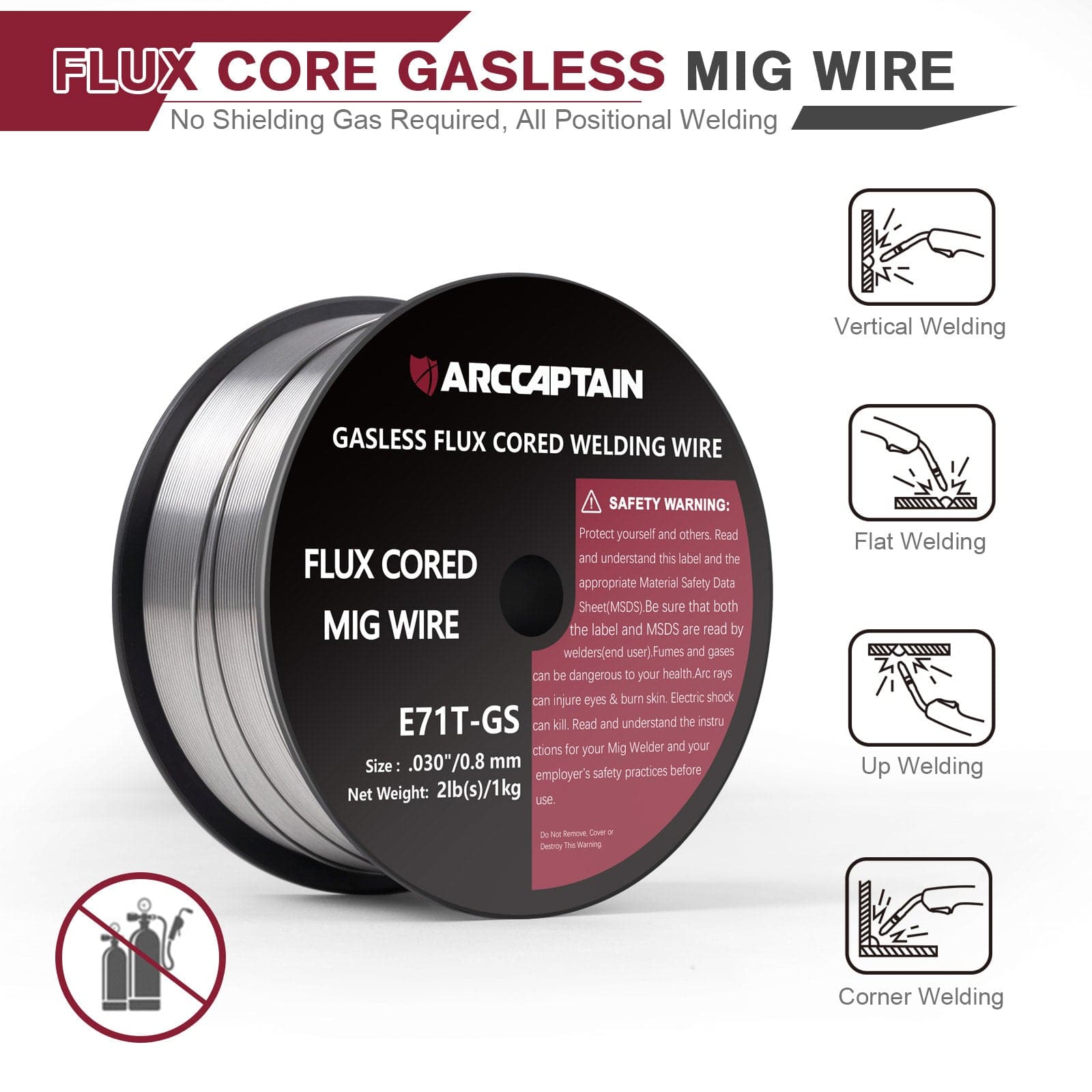 ‎E71T-GS Flux Core Welding Wire