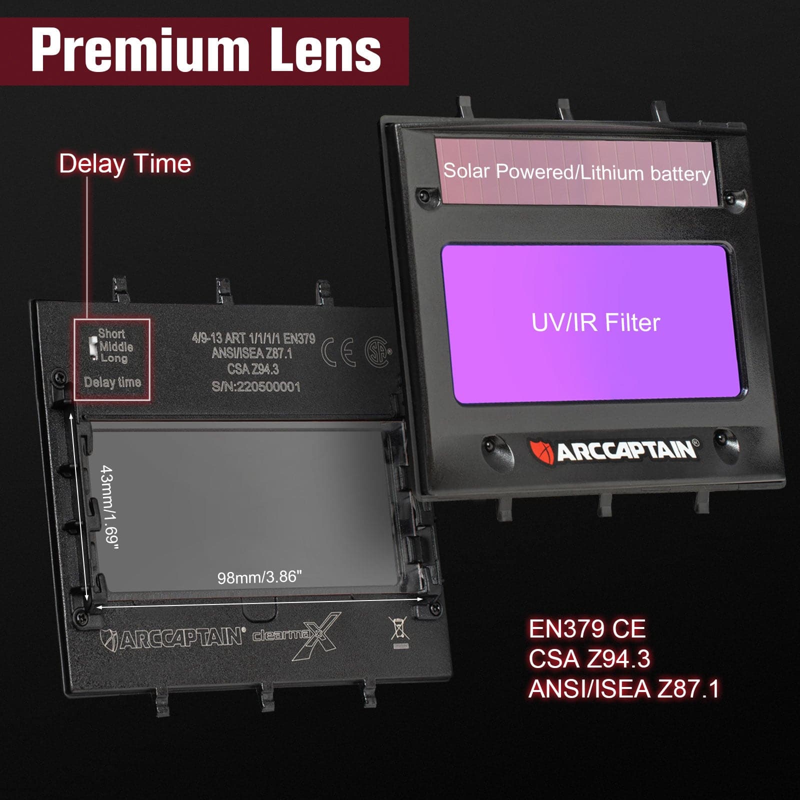 Arccaptain Digital Auto Arccaptain Darkening Welding Helmet With